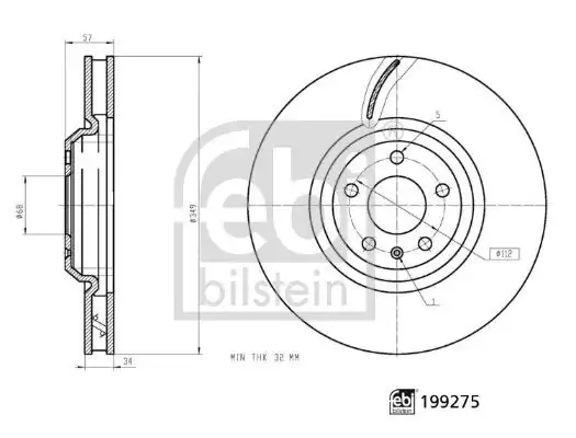 Febi Bilstein 199275 Audi A6 A7 A8 2018 Ön Fren Disk 4m0615301q 1 Adet 2474480