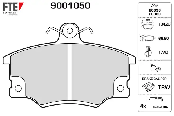 FTE 9001050 | Disk Fren Balatası Ön Fiat Tempra Tipo Uno Punto Alfaromeo 33 145 146 155