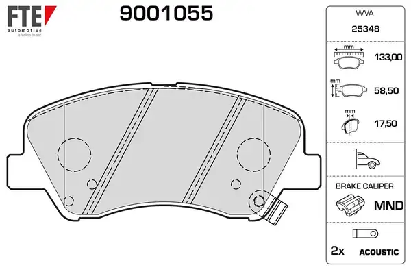 FTE 9001055 | Ön Fren Balatası Accent Blue 2011- Kia Rio 2011-