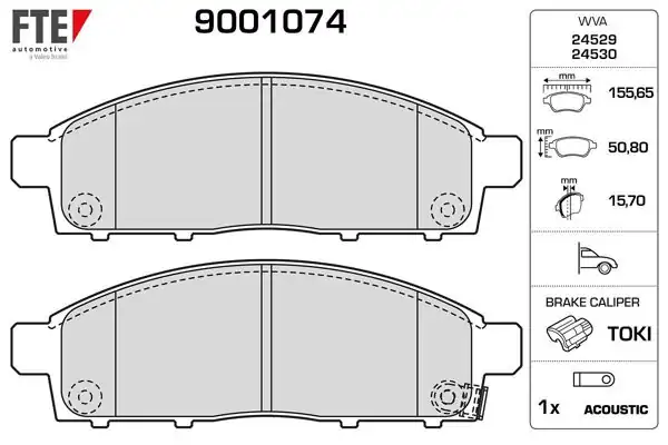 FTE 9001074 | Ön Fren Balatası Mitsubishi L200 2.5 D 4X4 2006-2012 Pajero 2008- L200 2.4 2015- Fiat Fullback 15-