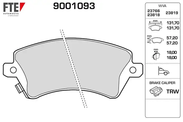 FTE 9001093 | Fren Balatası Ön Toyota Corolla 2002 2007 Vvt-I