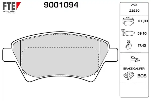 FTE 9001094 | Ön Fren Balatası Megane II Scenic II 1 4 1 5 dCi 1 6 1 9 2 0 Kangoo 19dci 01