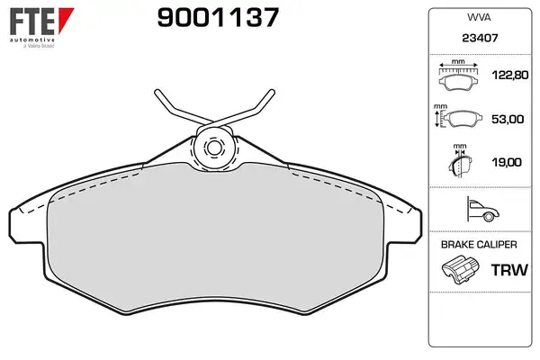 FTE 9001137 | Ön Fren Balatası C2 C3 C3 Plurıel 1 1 1 4i 1 6 Hdi 03 973278
