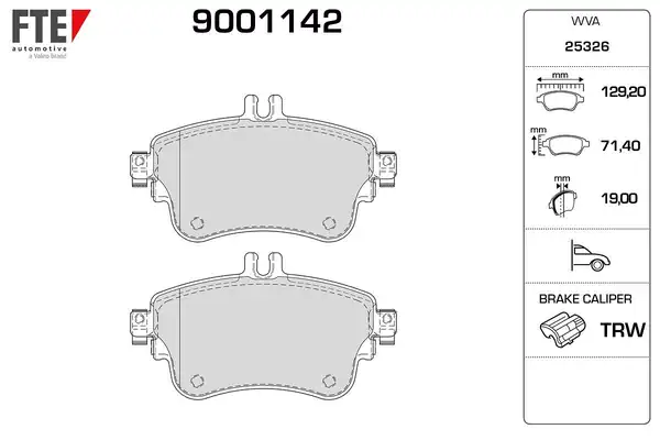 FTE 9001142 | Fren Balatası Ön W176 W246 C117 12 18 11 18 13 19