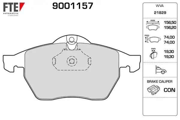 FTE 9001157 | Ön Fren Balatası Vectra B X20xev