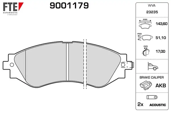 FTE 9001179 | Ön Fren Balatası Leganza 2 0 16v 06 97 12 02 2 2 04 99 1536589