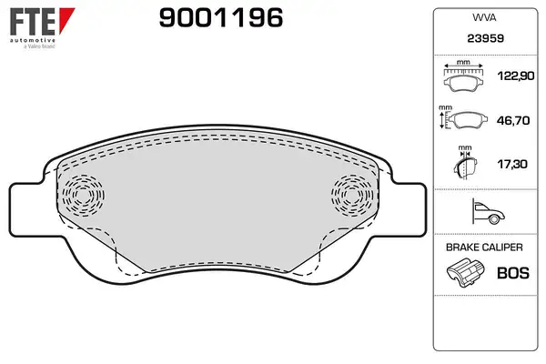 FTE 9001196 | Ön Fren Balatası C1 1 0 1 4 Hdi 06 05 P 107 1 0 1 4hdi 06 05 Toyota Aygo 1 0 1 4hdi