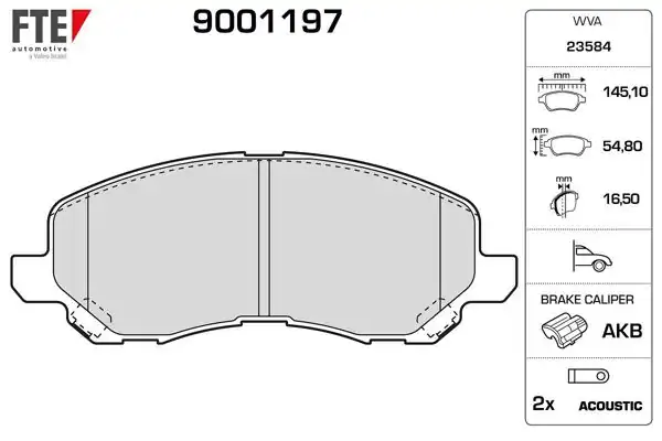 FTE 9001197 | Ön Fren Balatası Mitsubishi Lancer 03-11 Asx 11-13 Galant 96- Outlander 03- 4008 12- C4 12- Comp