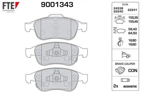 FTE 9001343 | Ön Fren Balatası Fiat 500x Jeep Renegade 14