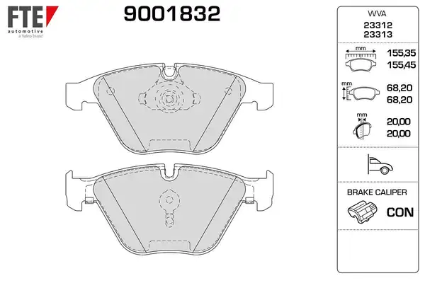 FTE 9001832 | Fren Balatası Ön BMW E60 E65 E90 E92 E93 E84
