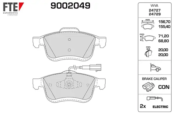 FTE 9002049 | Fren Balatası Ön Combo D Doblo II III Pratico Bm 07