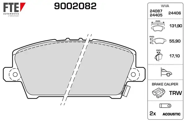 FTE 9002082 | Ön Fren Balatası Honda Civic Hatcback 2006 Civic Sedan 2012