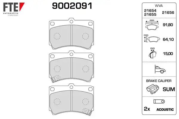 FTE 9002091 | Ön Fren Balatası Mazda 323 B6 Kasa 1990 1996 Kia Rio 2000 2002