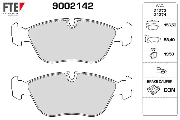 FTE 9002142 | Ön Fren Balatası S60 00 10 S70 96 00 S70 97 00 S70 99 S80 98 V70 97 00 V70 97 07 V70 97 Xc70 00 850 91