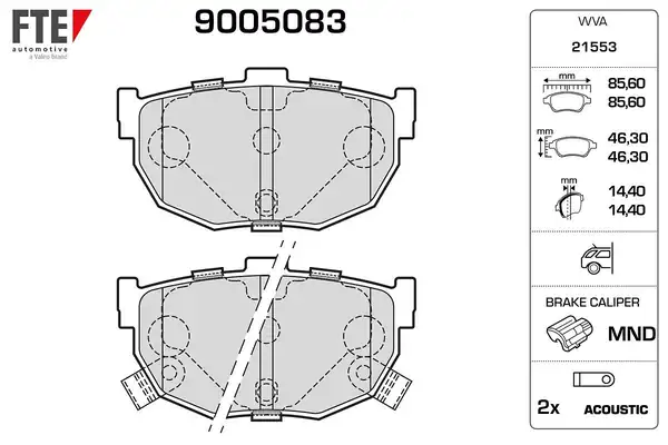 FTE 9005083 | Arka Fren Balatası Hyundai Elantra 1996 2006 Kia Cerato 2004