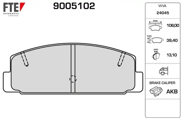 FTE 9005102 | Fren Balatası Arka Mazda 323 626 2 0 98 02 Mazda 6 03 10 Premacy 99 05