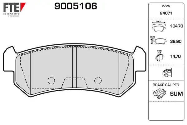 FTE 9005106 | Arka Fren Balatası Lacetti 04 07 Nubira 03 07