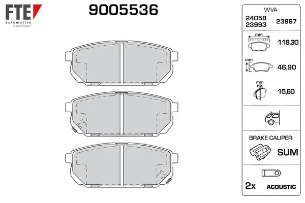 FTE 9005536 | Arka Fren Balatası Kia Sorento 03 10