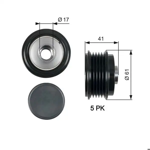 GATES OAP7173 | Alternatör Kasnağı i30 i20 Ix20 Rio Soul 1.4-1.6 CRDI