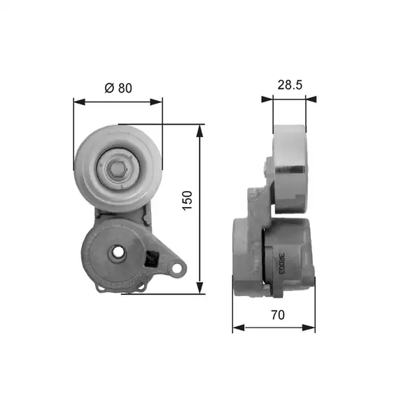 Gates T38413 V Kayış Gergisi Kütüklü Mitsubishi Outlander 2 0 2 4 02 07 Lancer VII 2 0