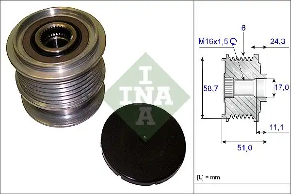 İna 535020010 Alternatör Kasnağı Volvo S60 S80 V60 V70 2 0b Land Rover 2 0 T