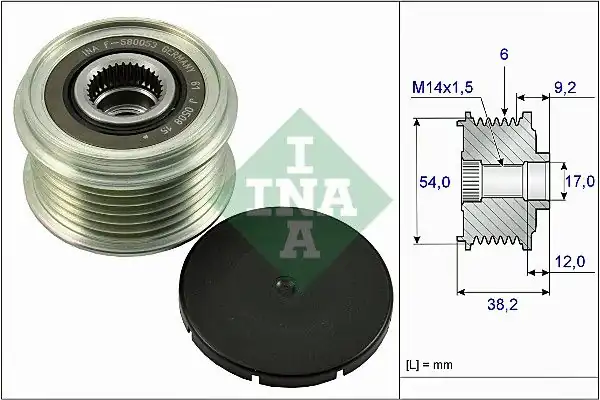 INA 535026310 | Alternatör Kasnağı (Hyundai: 2.0Crdı 2.2Crdı Santa Fe Ix35 / Kia: Sportage Sorento Carnıval)