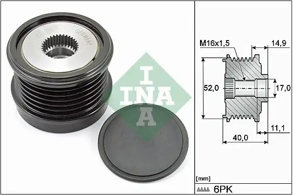 INA 535029310 | Alternatör Kasnağı Mercedes 172 / 204 / 205 / 212 / 213 / 447
