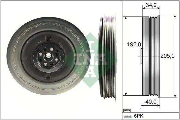İna 544050410 Krank Kasnağı Volvo S60 S80 S90 V40 V60 V70 V90 Xc40 Xc60 Xc70 2 0