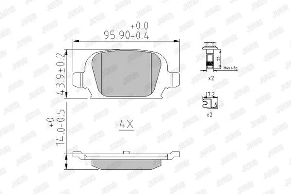 JURID 573009J | Fren Balatası Opel Corsa C Tigra B Disk Tipi Arka