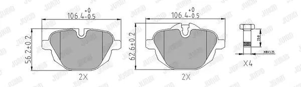 JURID 573352J | Fren Balatası F 10 25 Arka G 11 12 30