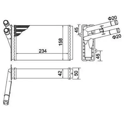 MAGNETI MARELLI 359000300810 | Kalorifer Radyatörü Passat A4 A80 Bm 92 04 1086090