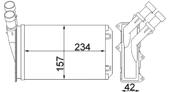 MAHLE AH83000S | / Kalorifer Radyatörü Mekanik (Peugeot 306 Citroen Xsantıa Xsara Zx) 234×157