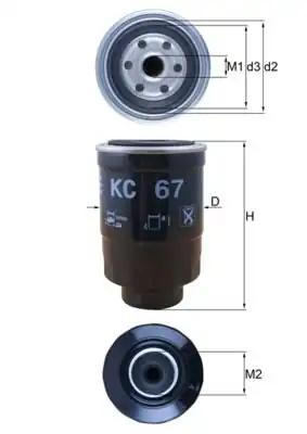 MAHLE KC67 | Mazot Filtresi Nissan D22, NP300, Terrano R20, Almera II, Navara D40, Pathfinder II, Maverick