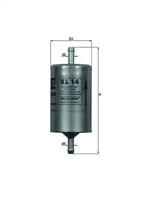 MAHLE KL14 | Yakıt Filtresi Uno 70-Polo-Caddy-Vectra A-Astra F-106- 205-306 1.4-1.6 92 -