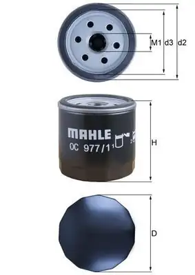 MAHLE OC977-1 | Yağ Filtresi Golf VII Polo V A3 III Octavia 1,2Tsı / 1,4Tsı 12 -