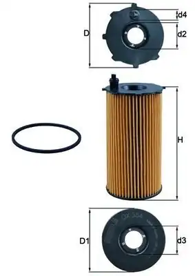 MAHLE OX354D | Yağ Filtresi Dodge Nitro 2.8 CRD 07- / Jeep Cherokee KJ/KK 2.8 04-