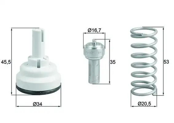 MAHLE TX18287D | Termostat 85C Golf V Eos Jetta III Passat A3 Octavia Touran