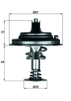 MAHLE TX2680D | Termostat 80°C Mercedes M116 M117 M119 W124 W126 W140 R129 80-00