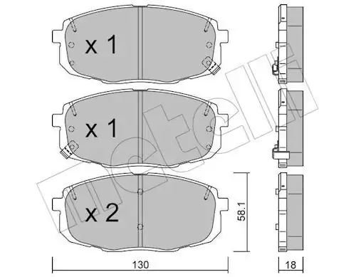 METELLİ 22-0513-1 | Balata Fren Ön Hyundai Kona 18 15 Jant Kia Soul 15uoxbk