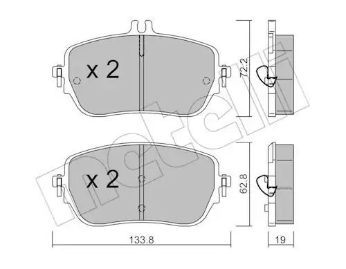 METELLİ 22-1193-0 | Fren Balatası Ön Mercedes A Serisi W177 B Serisi W247 CLA Serisi W118