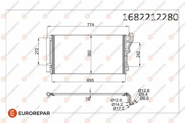 MOPAR Psa 1682212280 Erp Klima Rad. Kia Optıma 2 0 Hyundai Grandeur Hg Iam