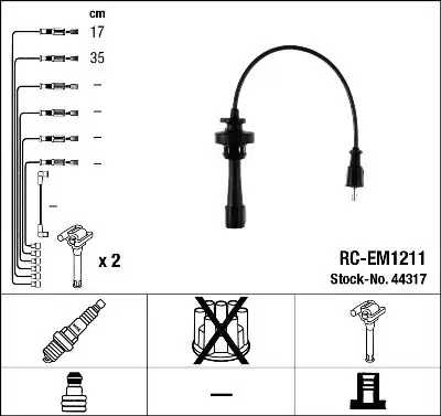 NGK 44317 | Mitsubishi Outlander Evo8-9 4G63 Buji Kablo Set