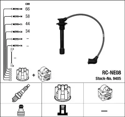 NGK 9405 | Ateşleme Kablo Seti Nissan Almera 95 00 Primera P11 1 6 96 00