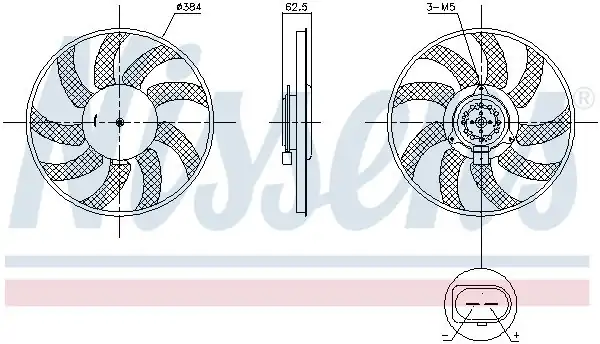 NISSENS 850099 | Fan Motoru 400 mm 400w Audi A6 11 18 A7 11 18 Q3 12 18