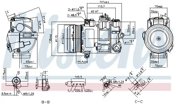 NISSENS 890696 | Klima Kompresörü Mercedes X204 W204 S204 C204 W212 C207 R172 Om651