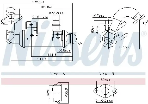 NISSENS 989405 | Egr Soğutucusu Ford Tourneo Connect 2002 1 8 TDCI