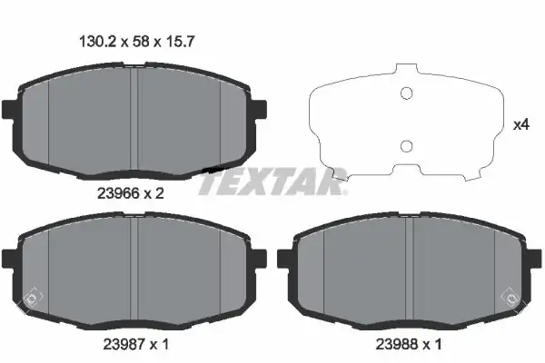 TEXTAR 2396601 | Fren Balata Seti i30 Carens Ceed Proceed Laguna 2007-2012