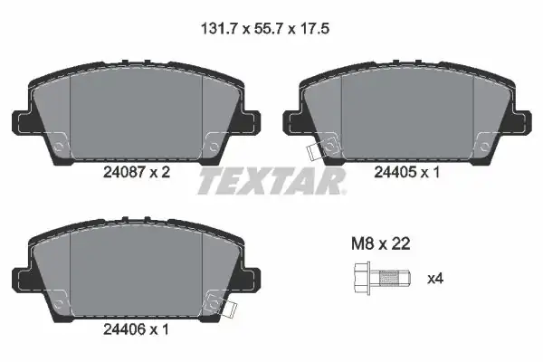 TEXTAR 2408701 | Fren Balatası Ön Civic FK HB B M 06 11 1087887