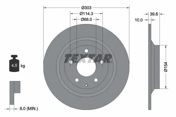 TEXTAR 92242703 | Fren Diski Pro | 2 Adet