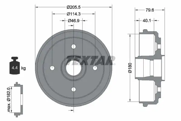 TEXTAR 94026200 | Fren Kampanası Chevrolet Spark Matis 04 0 8 1 0